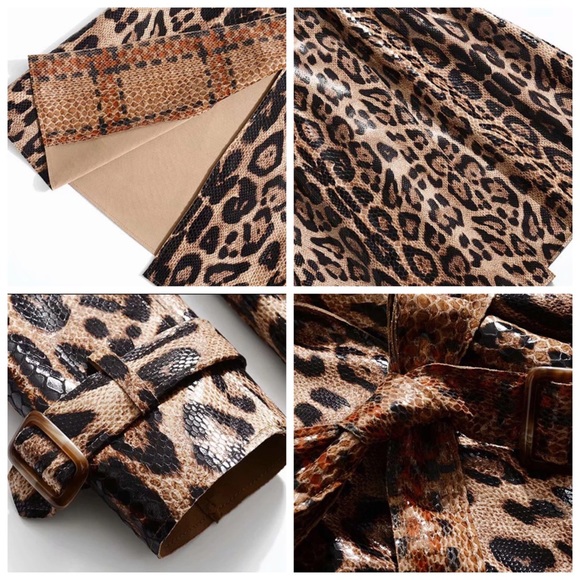 The Sheronda Reptile Print Trench Coat Jacket - Picture 8 of 12